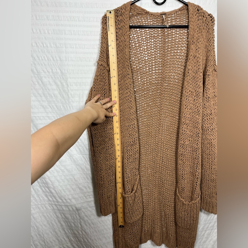 Free People Brown Duster Cardigan Size Medium - Picture 8 of 9